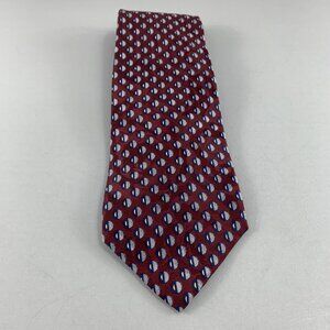 Talbott Studio Maroon w/ Blue / Yellow Circles Men's Extra Long Tie 4" x 64"